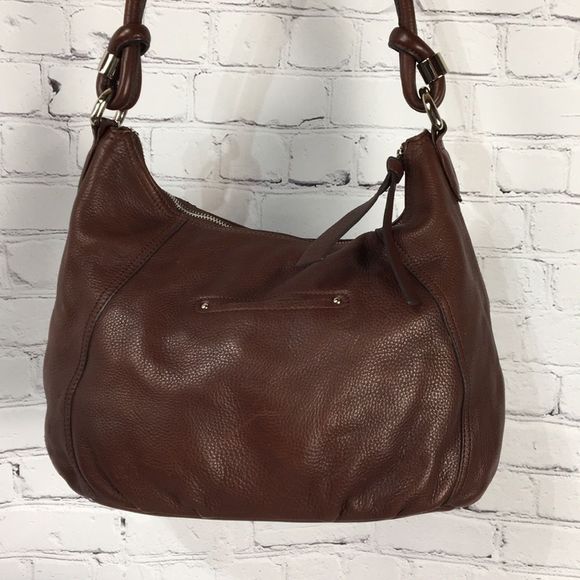 b. Makowsky Chocolate Brown Soft Leather Shoulder Bag Purse - Picture 4 of 16